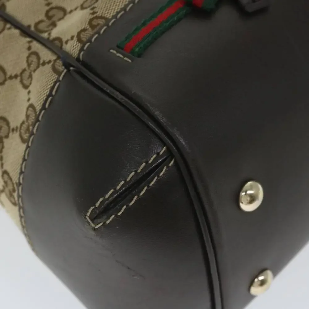 GUCCI GG Canvas Web Sherry Line Hand Bag Beige Red Green 269894 Auth 58043 - Picture 15 of 16